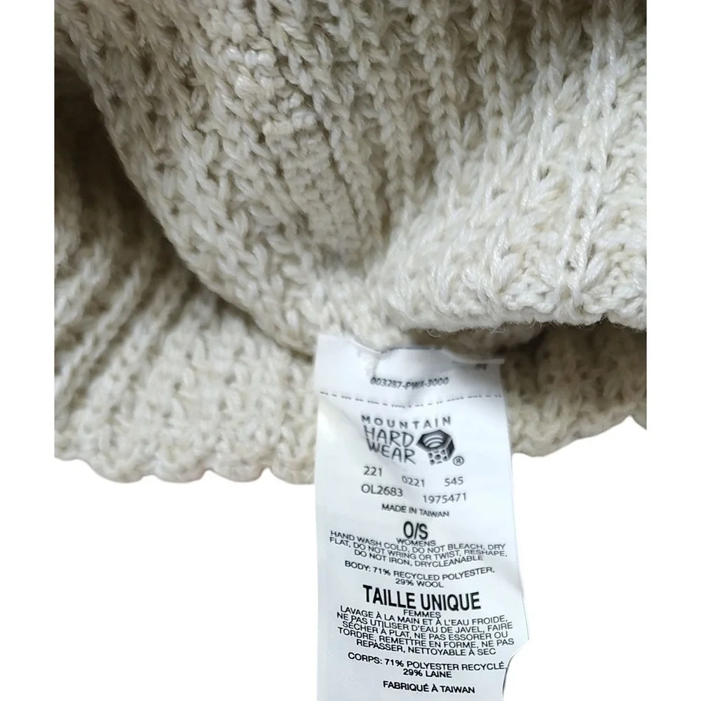 Mountain Hardware Beanie Hat Mini Cable Knit Beige Womens One Size‎ Wool Blend
